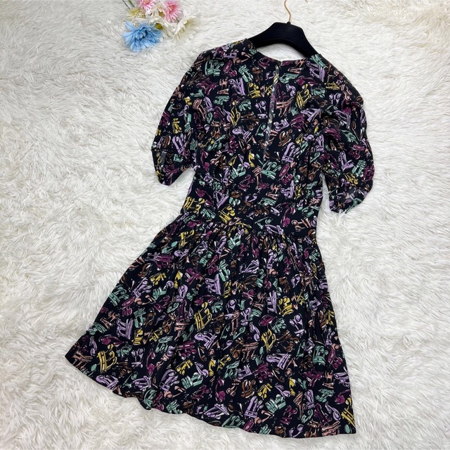 極美品♡ミュウミュウ マルチカラー 音符 総柄 デザイン ワンピース