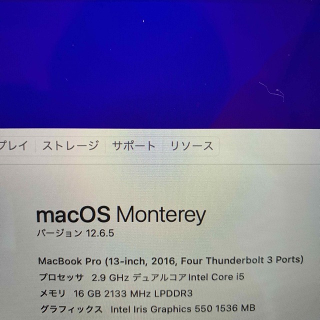 MacBookProMacBook Pro 13inch 2016 i5 2.9GHz / 16GB