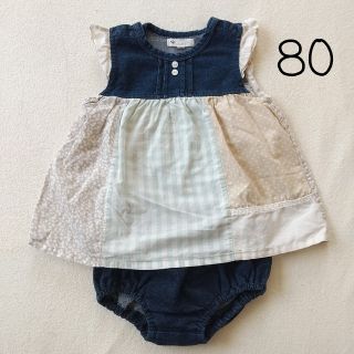 トップス セットアップ 80 女の子 半袖 夏物 ブルマ(ワンピース)