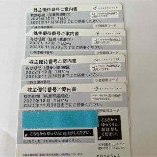 スターフライヤー株主優待券4枚(その他)