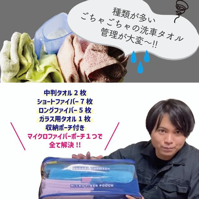 【在庫処分】ながら洗車 Micro Fiber Pouch 『拭き上げをデザイン