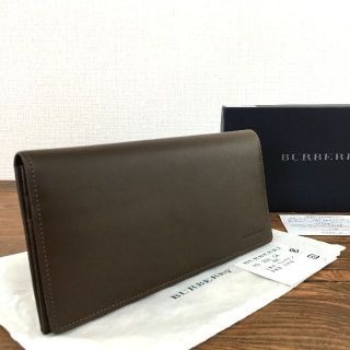 バーバリー(BURBERRY)の極美品 BURBERRY 長財布 ラムスキン こげ茶 333(長財布)