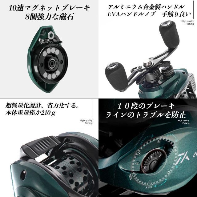 YU279 右ハンドル ベイトリール リール ベイトフィネスリール 重量210ｇ 2