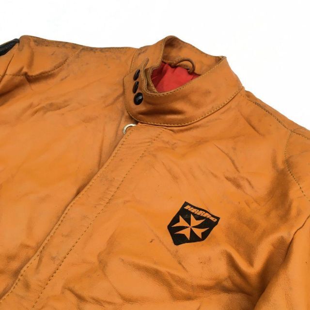 古着 HARRO 80s ユーロ ライダース レザー ジャケット ビンテージ メンズのジャケット/アウター(ライダースジャケット)の商品写真