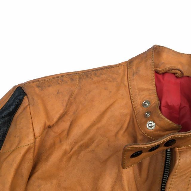 古着 HARRO 80s ユーロ ライダース レザー ジャケット ビンテージ メンズのジャケット/アウター(ライダースジャケット)の商品写真