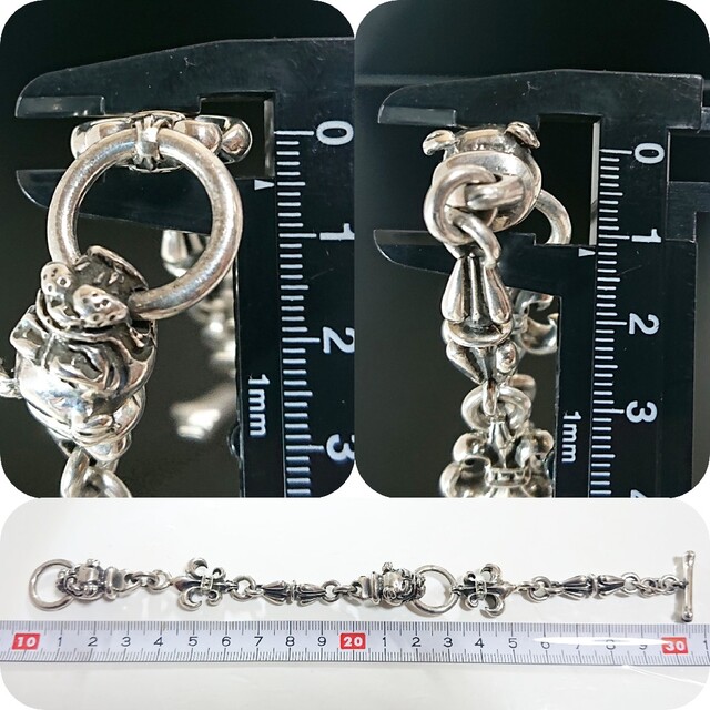 4393 SILVER925 ブルドッグ 百合 チェーンブレスレット シルバー 4393 SILVER925 ブルドッグ 百合 チェーンブレスレット シルバー