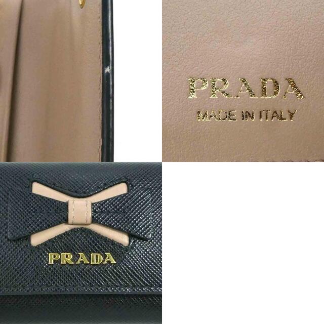 プラダ PRADA キーケース レザー ブラック×ピンクベージュ ゴールド レディース 送料無料 h29347f 9