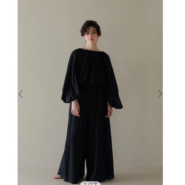 ETRE TOKYO 完売 コットンリネンボリュームパンツ ネイビーS-