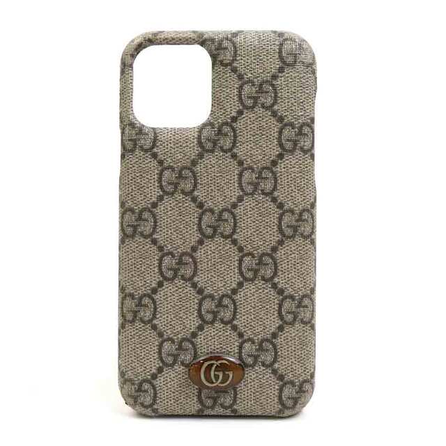 Gucci(グッチ)のグッチ GUCCI スマートフォンケース iPhone 11 Proケース オフィディア GGスプリームキャンバス グレー系 ユニセックス 623093 送料無料【中古】 h29351a スマホ/家電/カメラのスマホアクセサリー(その他)の商品写真