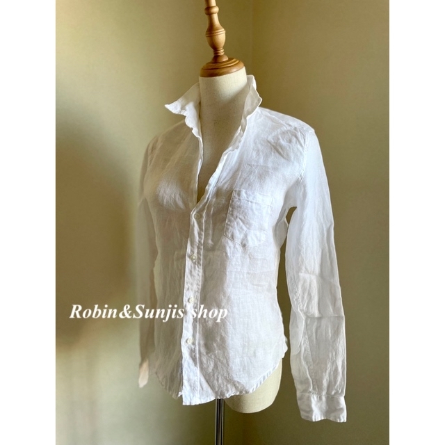 Frank&Eileen(フランクアンドアイリーン)のFrank&Eileen White linen shirt sample XS レディースのトップス(シャツ/ブラウス(長袖/七分))の商品写真