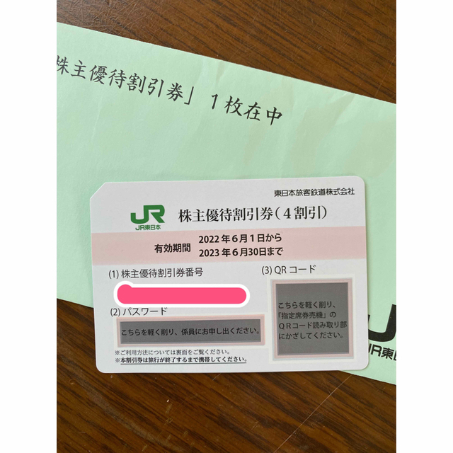 JR東日本　株主優待割引券 チケットの乗車券/交通券(鉄道乗車券)の商品写真
