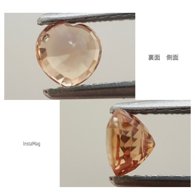 (R0517-7)『穴あき』天然オレンジサファイア　0.781ct ハンドメイドの素材/材料(各種パーツ)の商品写真