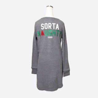 ヴィクトリアズシークレット(Victoria's Secret)の★新品★ピンク★サーマルVヘンリーチュニック長袖Tシャツ (Grey/XS)(チュニック)