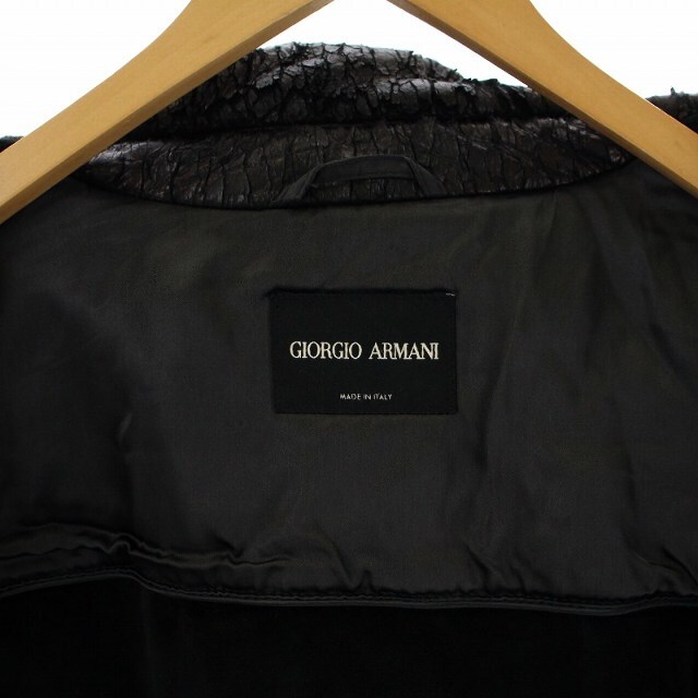 Giorgio Armani(ジョルジオアルマーニ)のGIORGIO ARMANI 中綿ジャケット ミドル ダブル クラック加工 M メンズのジャケット/アウター(ブルゾン)の商品写真