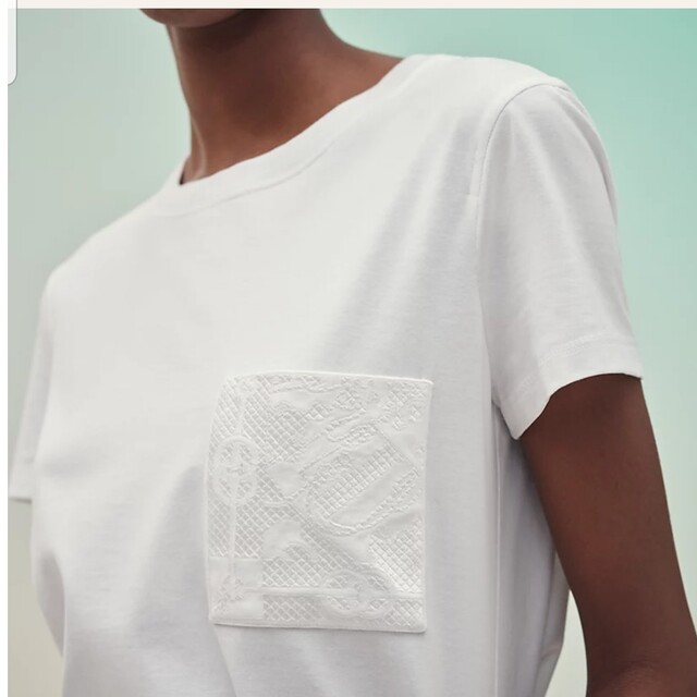 最終値下げ エルメス HERMES 刺繍入りポケット Tシャツ サイズ36