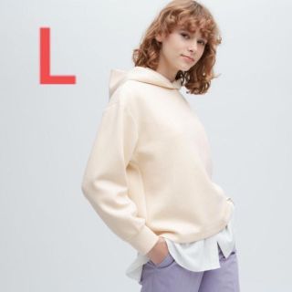 ユニクロ(UNIQLO)の【新品タグ付き】ドライスウェットプルパーカー　ユニクロ　白　L(パーカー)