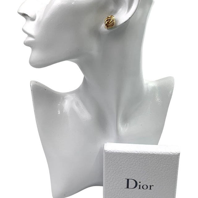 [USED/]Dior ディオール イヤリング ゴールド ツイスト リーフ型 ヴィンテージ  tdc-004330-4e