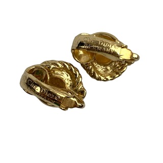 [USED/]Dior ディオール イヤリング ゴールド ツイスト リーフ型 ヴィンテージ  tdc-004330-4e