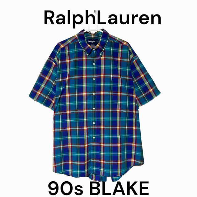 POLO RALPH LAUREN(ポロラルフローレン)の90s ラルフローレン　Ralph チェック　古着　半袖シャツ　BDシャツ メンズのトップス(シャツ)の商品写真