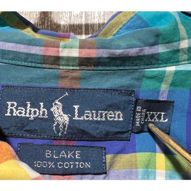 POLO RALPH LAUREN(ポロラルフローレン)の90s ラルフローレン　Ralph チェック　古着　半袖シャツ　BDシャツ メンズのトップス(シャツ)の商品写真