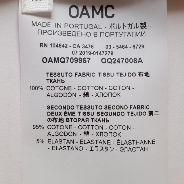新品正規品 oamc アート Tシャツ
