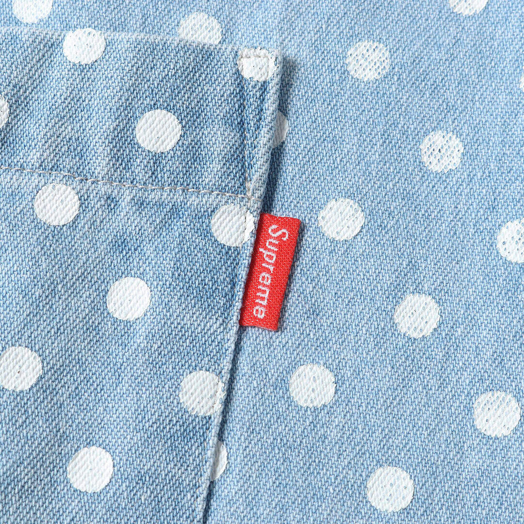 Supreme Polka Dot Denim Shirt blue 青 XL