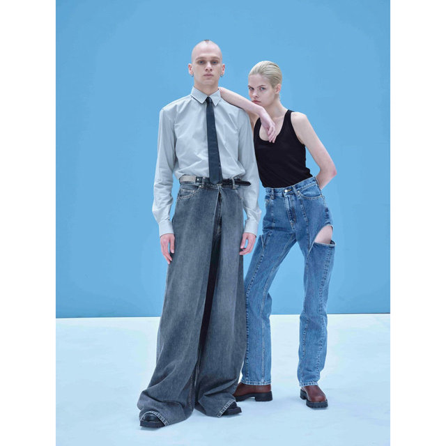 JOHN LAWRENCE SULLIVAN(ジョンローレンスサリバン)のジョンローレンスサリバン Washed Denim Wide Pants メンズのパンツ(デニム/ジーンズ)の商品写真