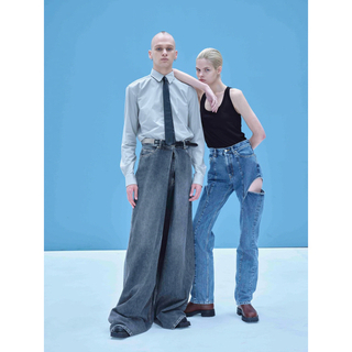 ジョンローレンスサリバン(JOHN LAWRENCE SULLIVAN)のジョンローレンスサリバン Washed Denim Wide Pants(デニム/ジーンズ)