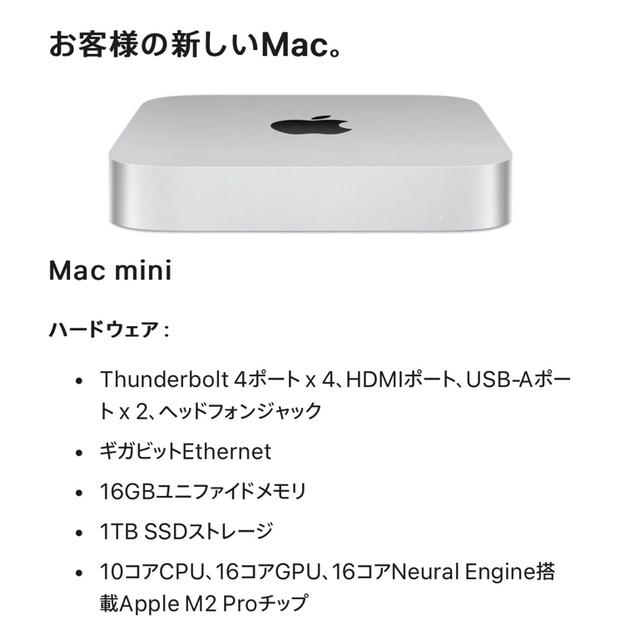 Apple - Mac mini m2Pro SSD 1TB 美品の通販 by じん's shop｜アップル ...