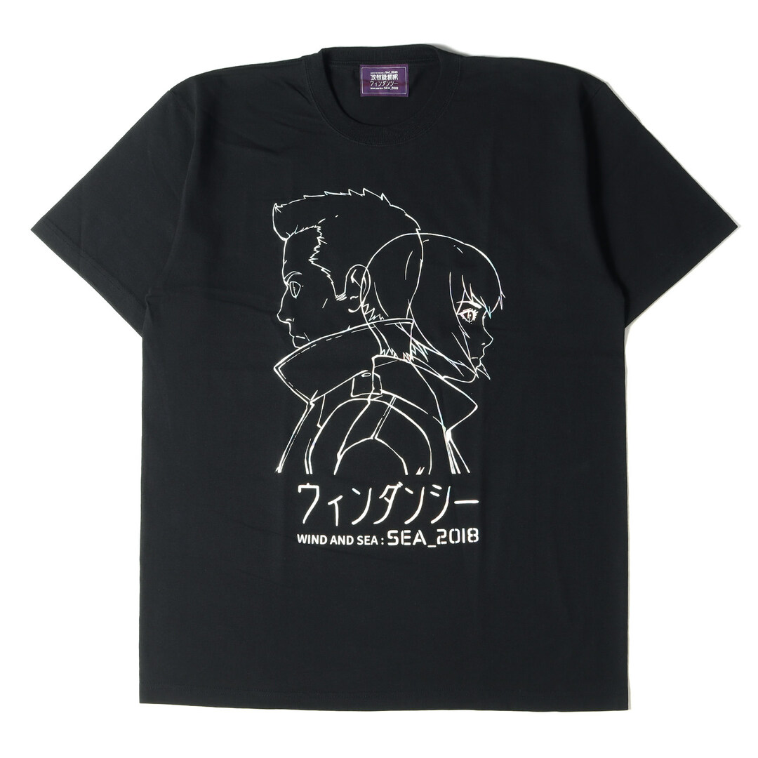 WIND AND SEA ウィンダンシー Tシャツ サイズ:XL 攻殻機動隊 SAC_2045 草薙素子&バトー クルーネック 半袖 22AW ブラック トップス カットソー コラボ カジュアル ブランド ストリート【メンズ】【K3728】