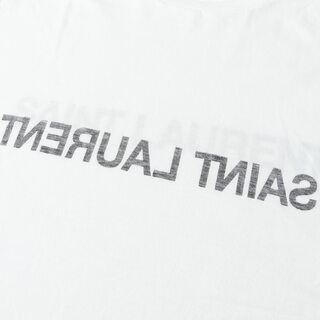 サンローラン パリ リバース ロゴ プリント Tシャツ カットソー クルーネック