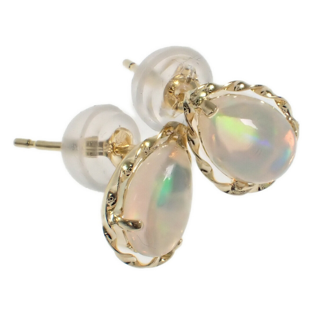 Nランク】K18YG デザイン ピアス ウォーターオパール 0.45ct ゴールド
