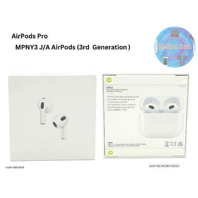 Apple - Apple アップル AirPods第3世代 Lightning 充電ケース付きの