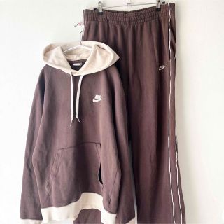 【NIKE】00s ブラウン バイカラー パーカー セットアップ