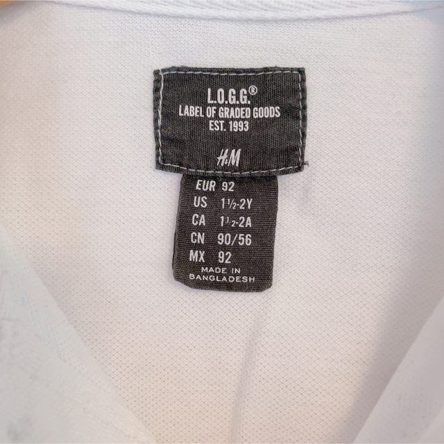 H&M(エイチアンドエム)のH&M 無地 白ポロシャツ 92cm キッズ/ベビー/マタニティのキッズ服男の子用(90cm~)(Tシャツ/カットソー)の商品写真