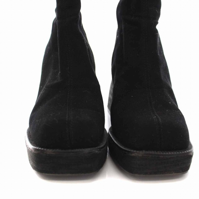 other(アザー)のイエロ YELLO ショートブーツ チャンキーヒール M 23cm 黒 ブラック レディースの靴/シューズ(ブーツ)の商品写真