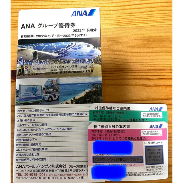 ANA 株主優待 2枚セット 全日空