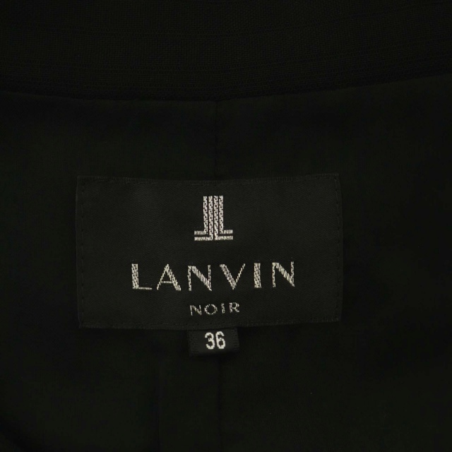 LANVIN(ランバン)のランバン NOIR ジャケットドッキングデザインワンピース ロング 七分袖 36 レディースのワンピース(ロングワンピース/マキシワンピース)の商品写真