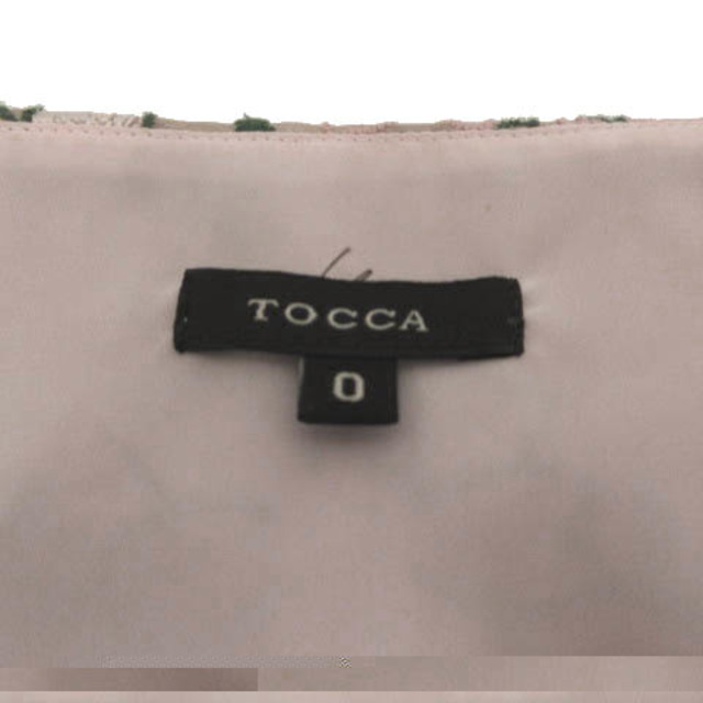 TOCCA(トッカ)のTOCCA ワンピース ひざ丈 花柄刺繍 リボン ベージュ ピンク 緑 0 レディースのワンピース(ひざ丈ワンピース)の商品写真