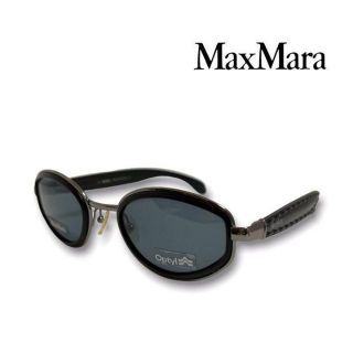 マックスマーラ(Max Mara)の90s  マックスマーラ　レザー　サングラス　オーバル　縁 ビンテージ(サングラス/メガネ)