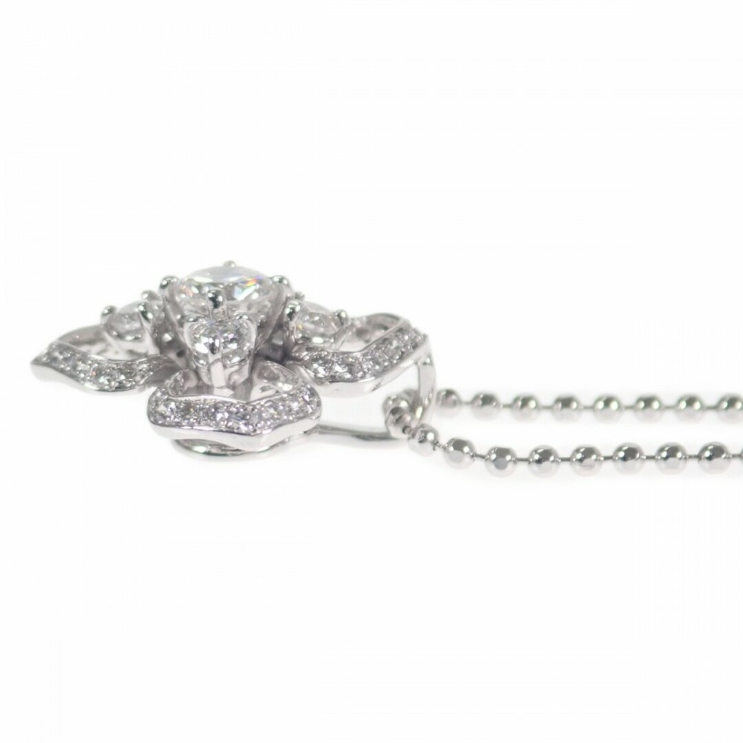【中古】【Aランク】 フラワー デザイン ネックレス K18ホワイトゴールド ダイヤモンド 0.221/0.23ct レディース【ISEYA】