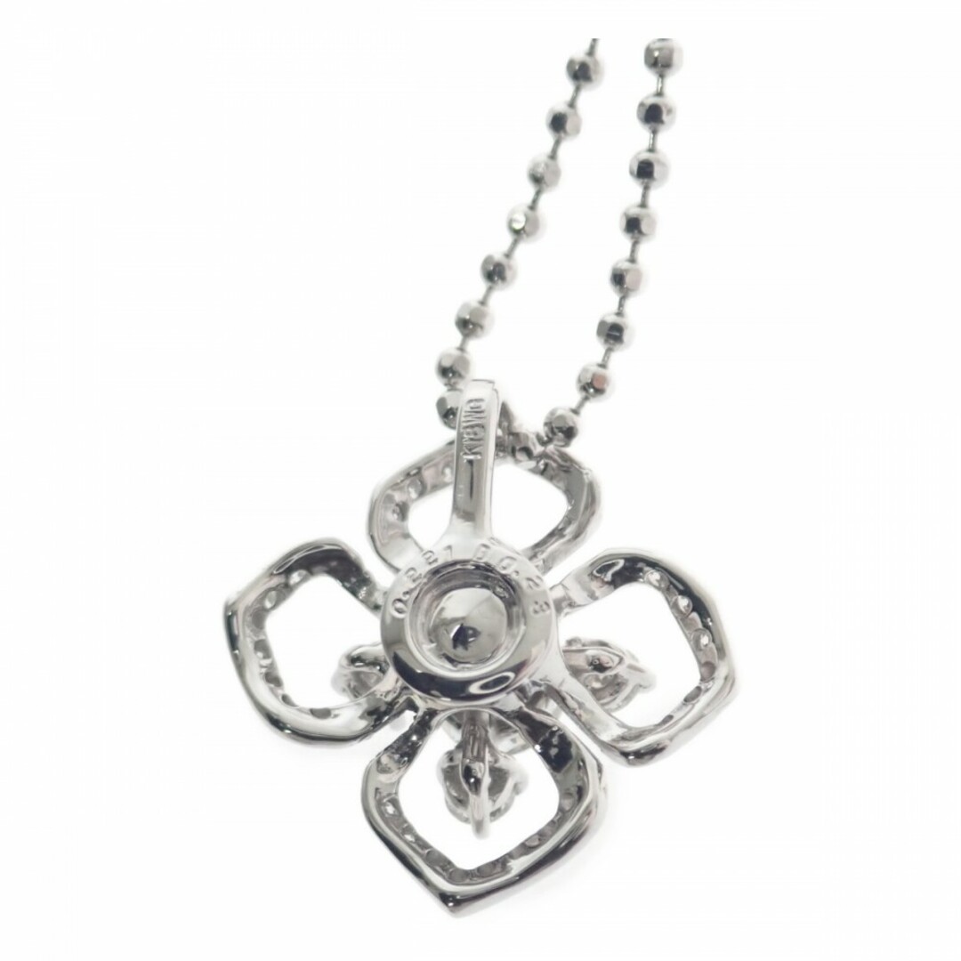 【中古】【Aランク】 フラワー デザイン ネックレス K18ホワイトゴールド ダイヤモンド 0.221/0.23ct レディース【ISEYA】