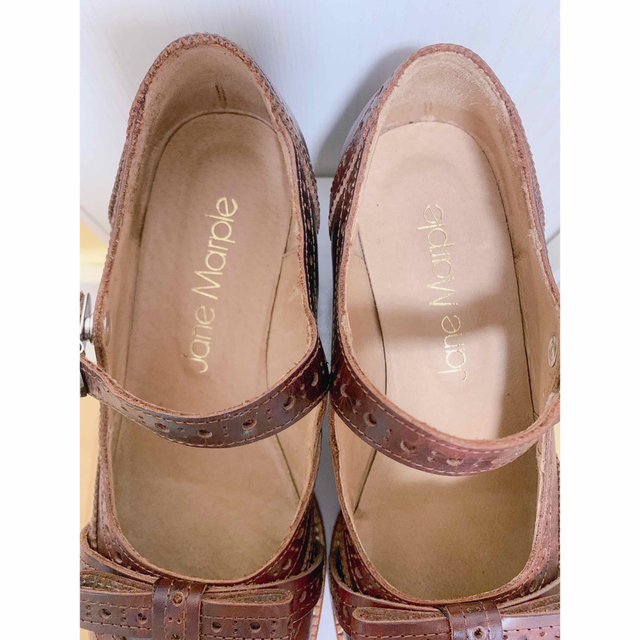 JaneMarple(ジェーンマープル)のお値下げ済！【美品】Jane Marple♡リボンストラップシューズ♡ブラウンL レディースの靴/シューズ(ローファー/革靴)の商品写真