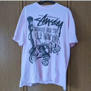 ステューシー(STUSSY)のSTUSSY　自由の女神　Tシャツ　ピンク　Lサイズ　メキシコ製　ステューシー(Tシャツ/カットソー(半袖/袖なし))