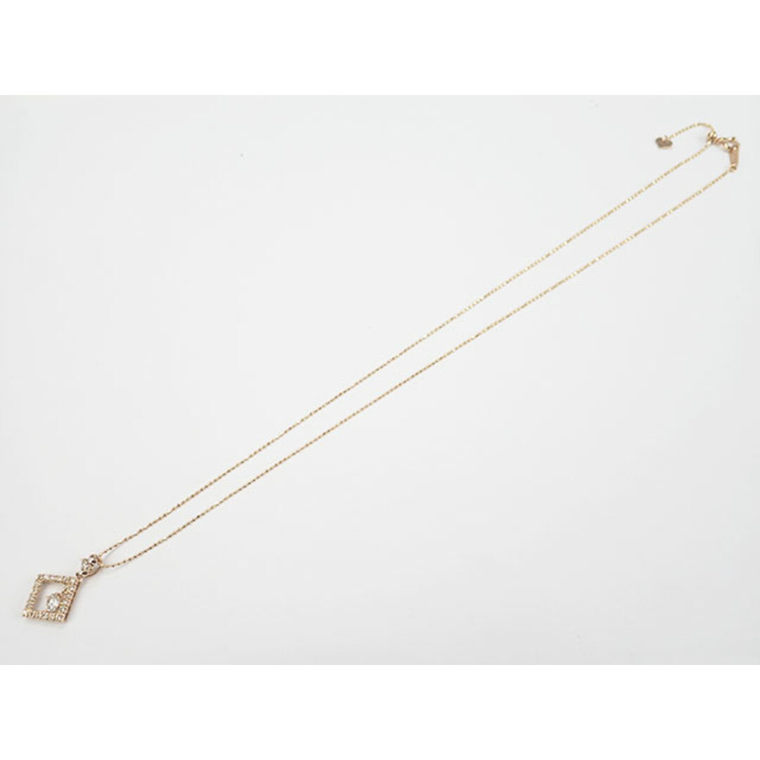 【Aランク】K18YG デザイン ネックレス ダイヤ 0.29ct 0.31ct【ISEYA】
