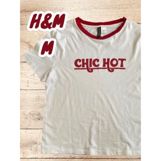 エイチアンドエム(H&M)の【美品】H&M♡エイチアンドエム♡ロゴTシャツ♡Tシャツ♡半袖♡赤(Tシャツ(半袖/袖なし))