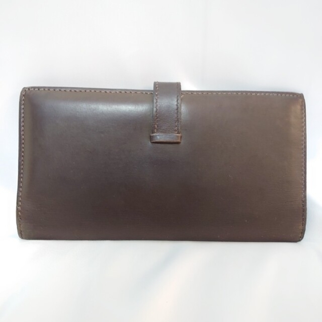 HERMES ベアン 三つ折り長財布 シルバー金具 グレー - 長財布