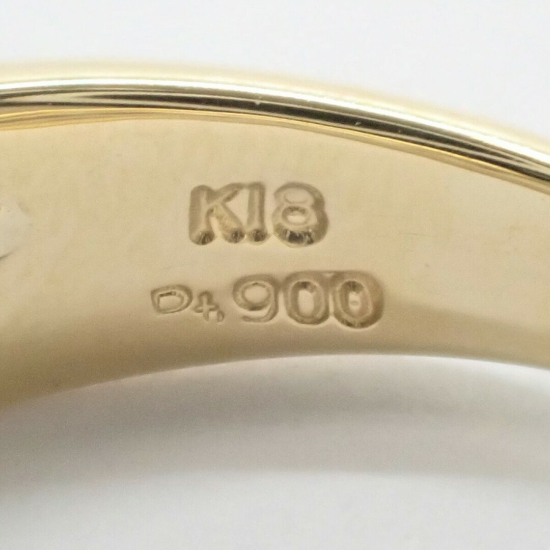 【中古】【Aランク】K18YG Pt900 デザインリング ダイヤ 0.20ct ゲージ棒約8.5号【ISEYA】 レディースのアクセサリー(リング(指輪))の商品写真