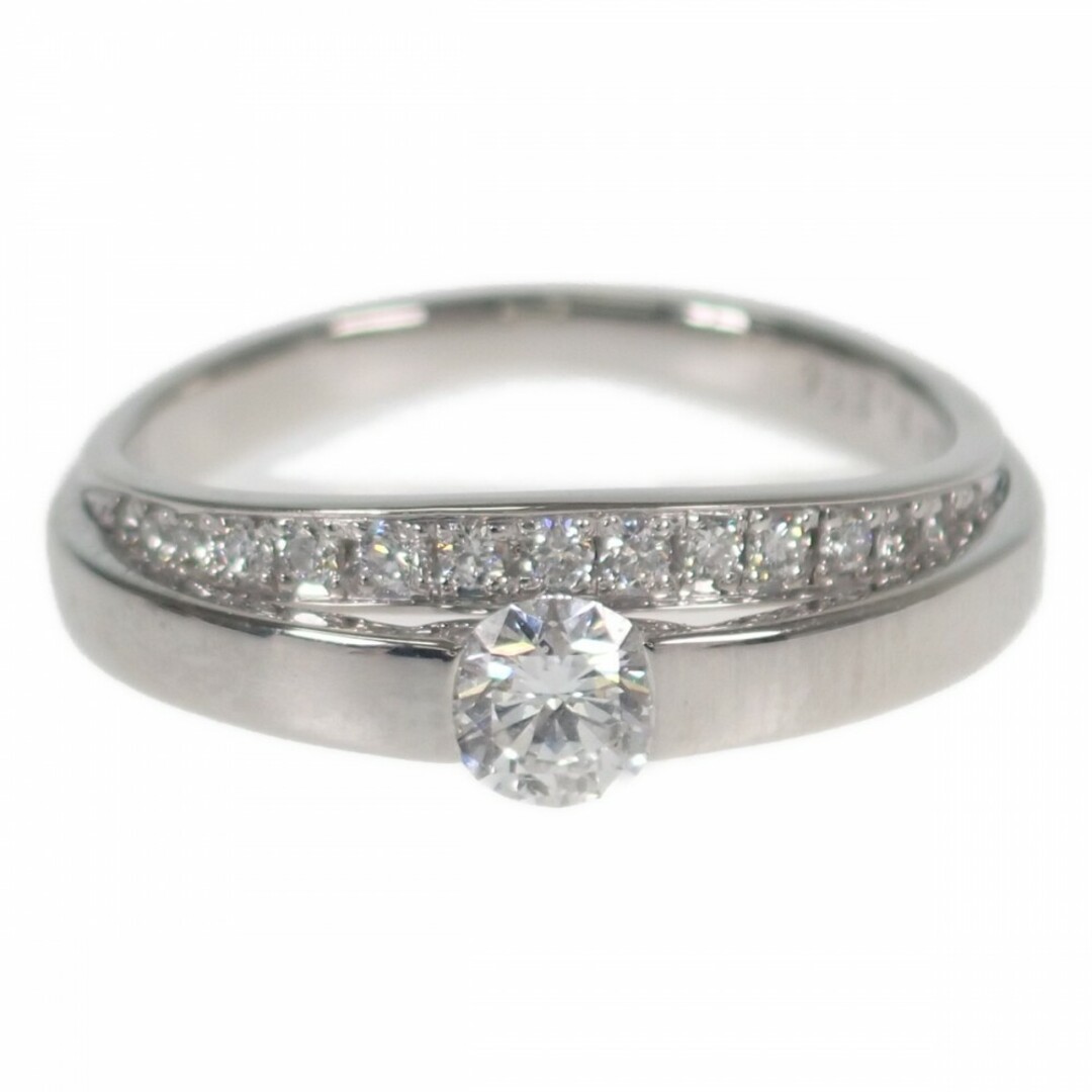 【中古】【Aランク】 デザイン ジュエリー リング Pt900プラチナ ダイヤモンド 0.254ct 0.12ct ゲージ棒約10号 レディース【ISEYA】