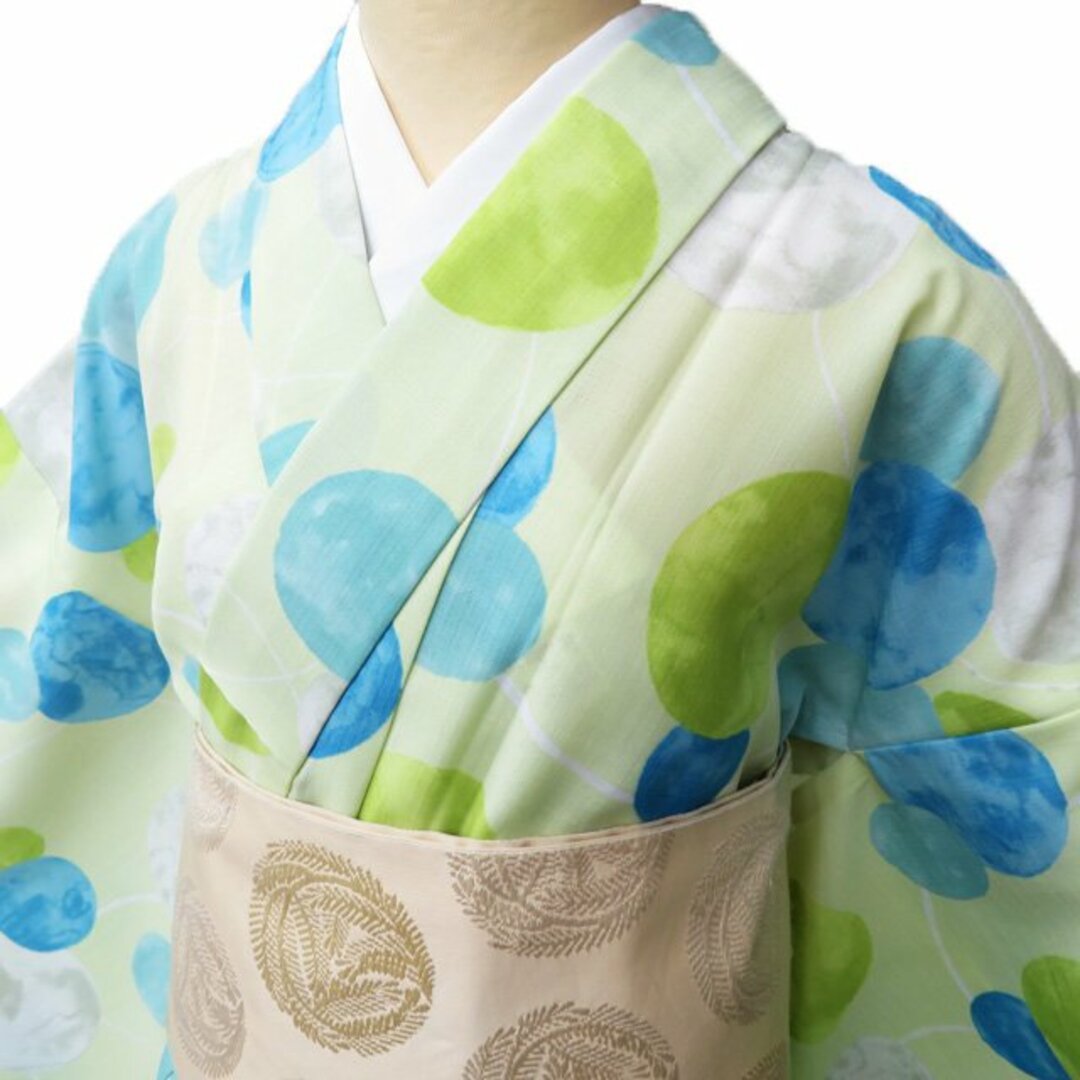 水着/浴衣 夏物 小紋 着物 ポリエステル 身丈164.5cm 裄69cm L A863-5